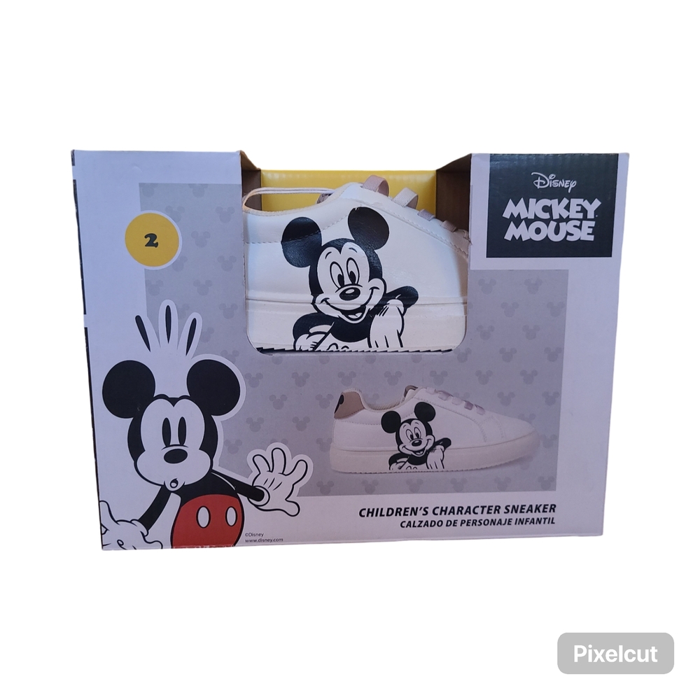 NWT Disney White and Black Mickey Mouse Tennis Shoes Size 2
